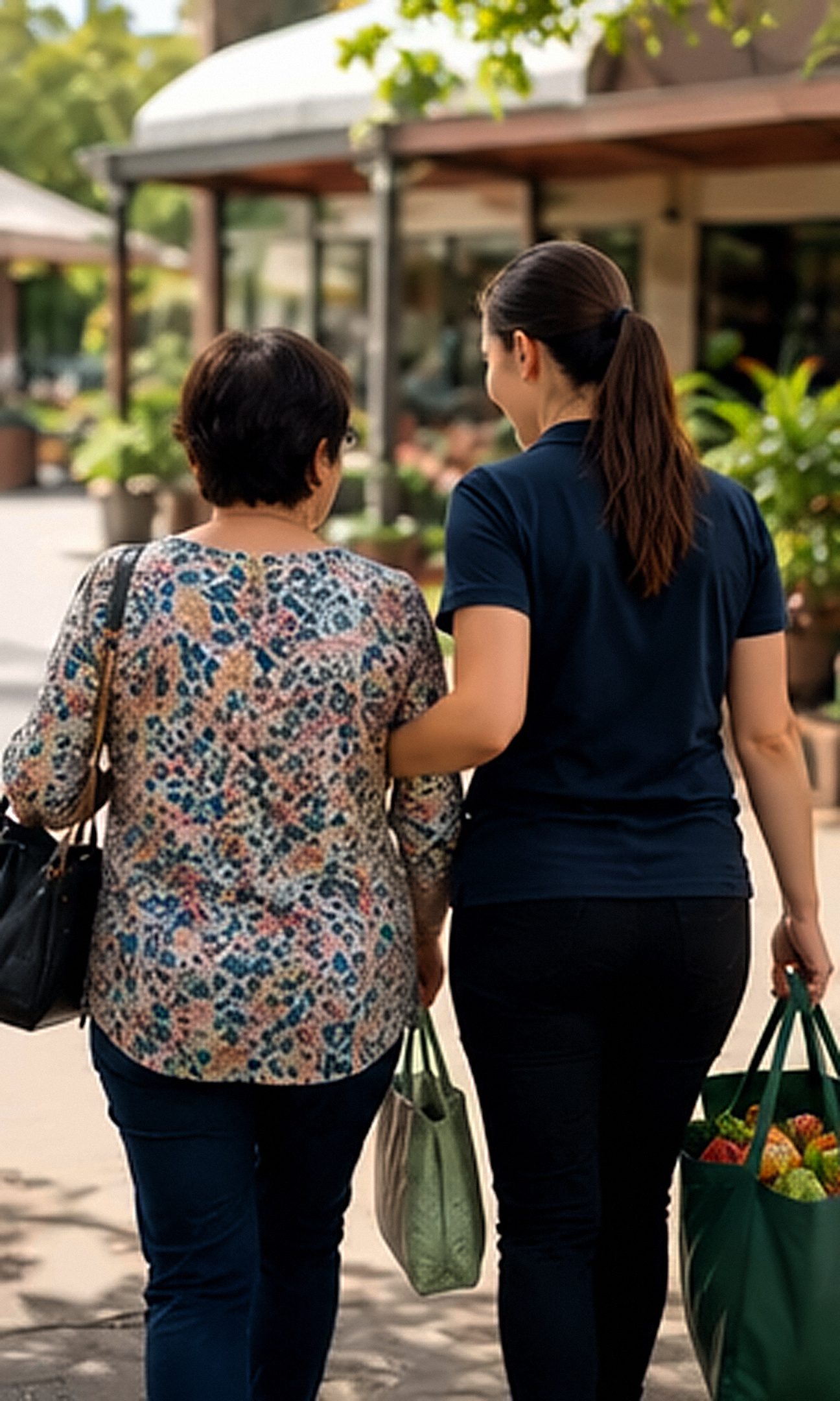 Support worker assisting a participant with shopping in the community